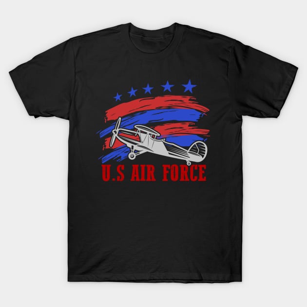 US Flag Airplane Patriotic American Pilot T-Shirt by graphicmeyou